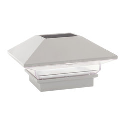 ALX Solar Post Caps in Satin White - Deck Lighting