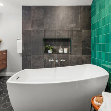 Green Contemporary Bathroom