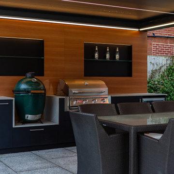 Louvered Pergola and Outdoor Kitchen