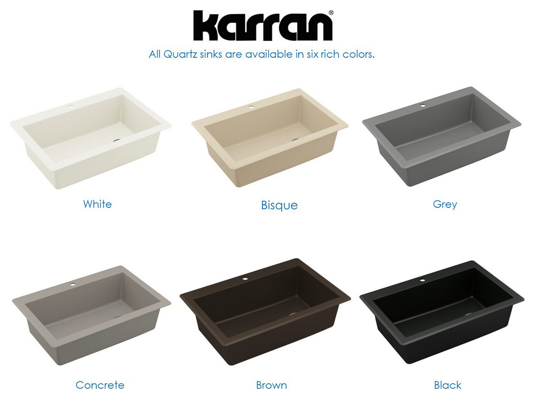 Karran Drop-In Quartz 33" 1-Hole Single Bowl Kitchen Sink, White