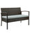 Teaset 4-Piece Patio Conversation Set, Dark Brown/Light Gray