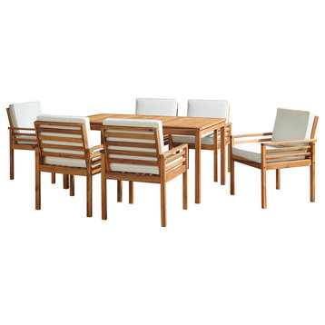 8 Piece Set, Okemo Table, 6 Chairs, 10' Rectangular Umbrella Navy