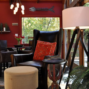 Eclectric rustic living dining room