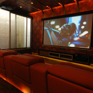 Home theater - contemporary home theater idea in Ahmedabad