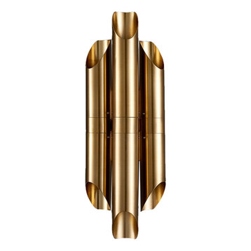 Brushed gold LED wall sconce for bedroom