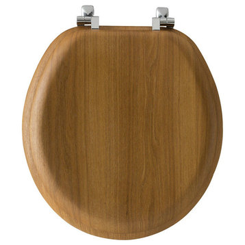Bemis Round Wood Toilet Seat, Oak