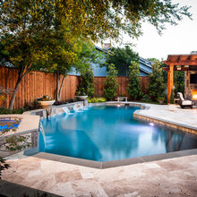 Backyard pool and cabana