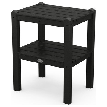 Polywood Two Shelf Side Table, Black