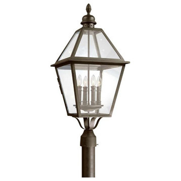 Townsend 4-Light Post Lantern, Natural Bronze