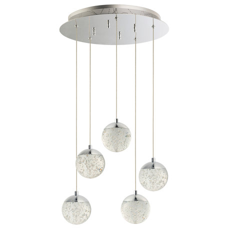 ET2 Lighting Orb II 5-Light Pendant, Polished Chrome