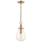 Hudson Valley Lighting - Ivy LED Small Pendant With Clear Glass Shade, Aged Brass - Popular designer, blogger, and trendsetter Becki Owens is widely known for her fresh, feminine, "dream-home-worthy" designs. Her large social media following is a testament to the livable yet beautiful spaces she creates for her clients. Becki brings the same design approach to Becki Owens X Hudson Valley Lighting: a cohesive collection of simple, elegant pieces that fit any space and style.