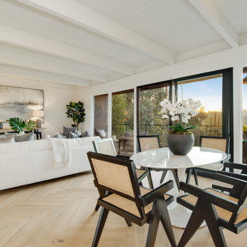 After - Dining Table Set Against the Open Slider and Canyon
