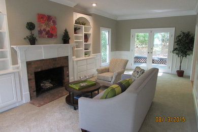 Elegant living room photo in Raleigh
