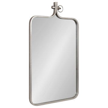Yitro Framed Wall Mirror, Silver, 20"x35"
