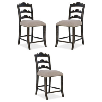 Home Square Dining Room Twin Sisters Ladderback Counter Stool - Set of 3