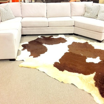 Luxury Premium Cowhide Rug / 6'7" x 7'3" / Handmade / Imported from Europe
