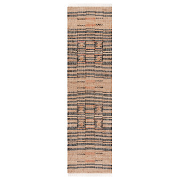 Safavieh Kilim Klm709A Moroccan Rug, Natural/Black, 2'3"x9'