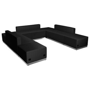 Hercules Alon Series Black Leather Reception Configuration, 7 Pieces