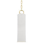 Hudson Valley Lighting - Brookville 1 Light Pendant, Aged Brass, White Ceramic Shade - Features: