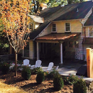 Princeton natural stone wall and patio with firepit
