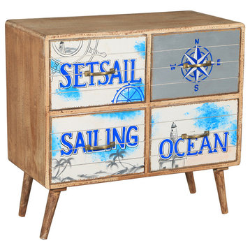 Seaside Mango Wood Chest With 4 Drawers