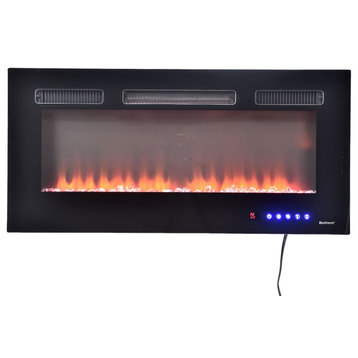Electric Fireplace with Remote, Wall-mount/Fully embedded/Semi-embedded, 50"