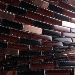 Glossy and Matte Black Blood Subway Glass Mosaic Tiles - Home Accessories & Decor