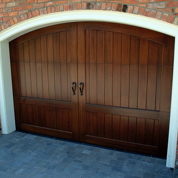 Wooden Garage Door Panels Close up Details
