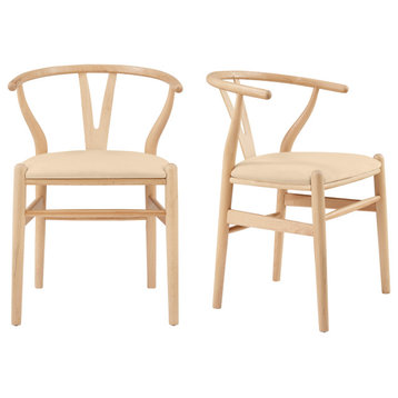 Evelina Side Chair Set of 2, Natural