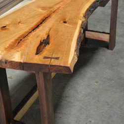 Live Edge Desk - Cherry and Walnut - Desks And Hutches