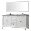 70" Classic Bath Vanity, White and Mirror