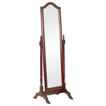 Bowery Hill Arched Top Cheval Mirror in Merlot