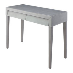 RV Astley Colby Soft Grey Shagreen Console Table - Furniture
