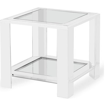 Surrey Side Table, Clear, Clear Glass