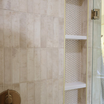 Custom Shower Niche with Marble Tile