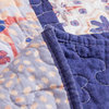 Patchwork Floral Cherry Blossom Plum Purple & Peach Quilted Bedspread Set, Full