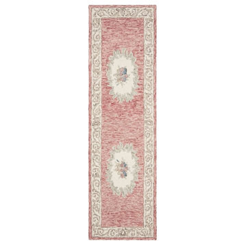 Safavieh Aubusson 2'3" x 8' Hand Tufted Wool Runner Rug in Red