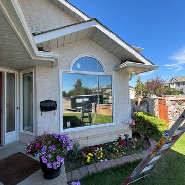 Half-oval over picture windows