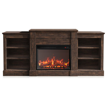 Lenore Fireplace Mantel with 23" Electric Fireplace, Brown