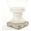 Glass Candle Holder, Distressed, Off-White