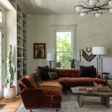 West 9th Living Room with Pinch Mohair Sofa