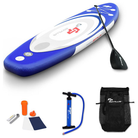 Goplus 11' Inflatable Stand up Paddle Surfboard SUP W/Bag Adjustable Paddle Fin