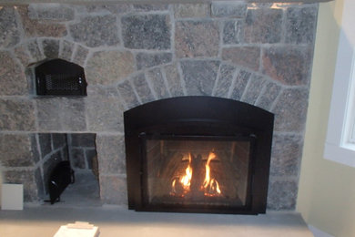 Fireplace After - Jordan 34S Gas Insert with Custom Arched Shroud