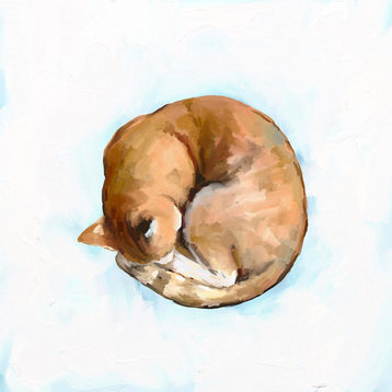 "Feline Friends, Cozy Cat" Canvas Wall Art by Cathy Walters, 10"x10"