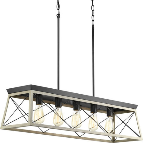 Progress Lighting Briarwood 5-Light Linear Chandelier in Graphite, P400048-143