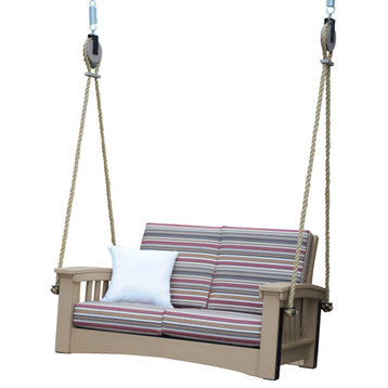 Poly Lounge Rope Swing, Weathered Wood, Brannon Redwood