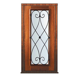 Prehung Single Door 80 Wood Mahogany Charleston Full Lite - Front Doors