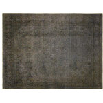 Bareens Designer Rugs - Antique Vintage Distressed Lisandra Blue/Brown Wool Rug  - 6'5" x 9'6" - A mesmerizing addition to any decor, this brand-new hand knotted vintage wool rug featuring vibrant colors and a traditional design is made by skilled artisans capable of creating the most exceptional Persian knotted rugs. Harnessing the natural energy of the sun, each rug is organically neutralized from its original color, distressed and then saturated in an infusion of a bold vibrant color pallet to give it a fresh perspective and modern appeal. This masterpiece draws its inspiration from traditional and timeless rug designs, which provides both harmony and contrast bringing a phenomenal twist in any decor. An intricate design and exquisite coloration make this wool rug a standout piece for any room.
