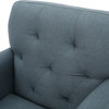 GDF Studio Ashton Tufted Back Fabric Club Chair, Blue Gray