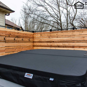 Composite and Cedar Deck for 7 Person Hot Tub Spa in Columbia